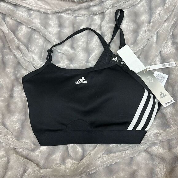 Adidas Womens Light‎ Support 3 Stripe Sports Bra Size 4X Color Black/White - Picture 2 of 3